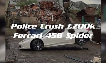 Police Crush £200k Ferrari 458 Spider