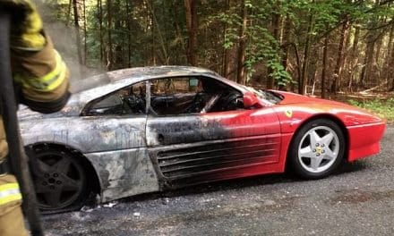 Ferrari 348 Destroyed in Blaze – Driver Unhurt