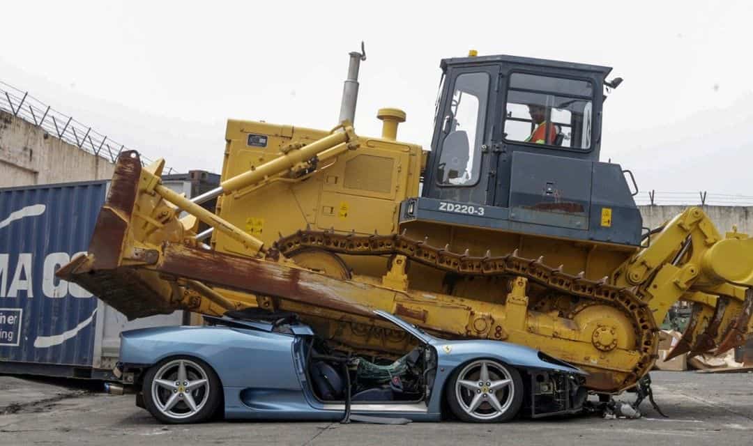 Ferrari 360 Spider Crushed by Philippines Government